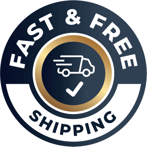 Soda Peak Gummies fast and free shipping badge with delivery truck icon
