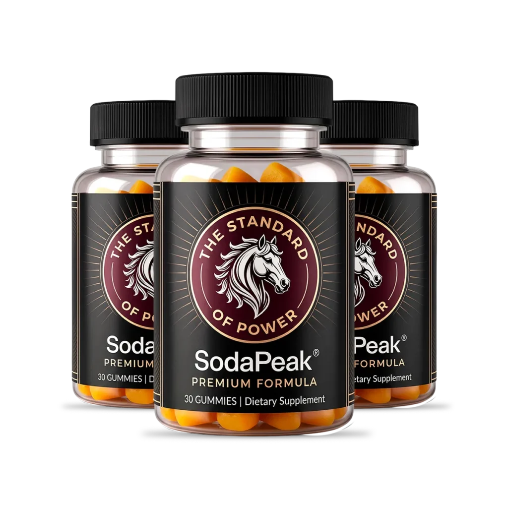 Soda Peak Gummies three-bottle package featuring the Premium Formula male enhancement supplement