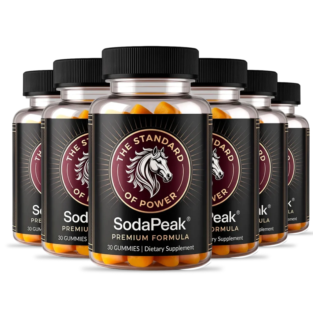 Soda Peak Gummies six-bottle package for the 180-day supplement offer